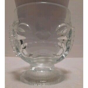 Vtg Tiki Face Glass Goblet Happy Sad Two Face Hawaiian Style Cup Barware Retro